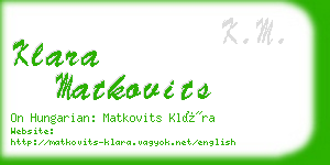 klara matkovits business card